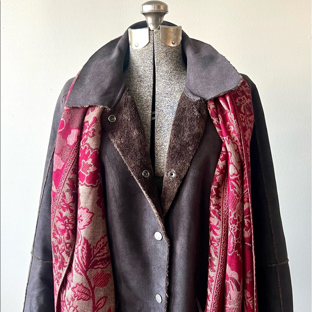 CAbi Fleece Lined Women’s Jacket Vintage Oversized Style Grunge